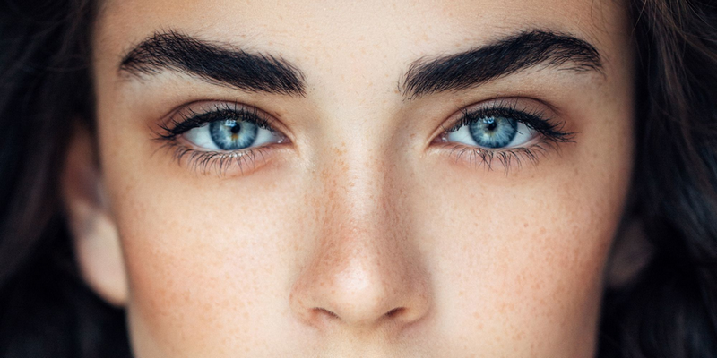 Close-up of eyebrow regrowth process